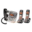 Uniden TRU9496-3 5.8 GHz 2-Line Expandable Corded/Cordless Dual Keypad Speakerphone & Digital Answering System on Both Lines with 3 Cordless Handsets