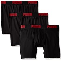 Puma Men's 3 Pack Boxer Brief, Black, Small

