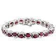 14K White Gold Ruby and Diamond Bracelet