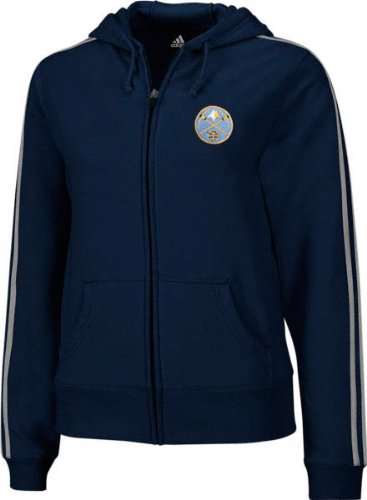 Denver Nuggets -Women's- Navy Full Zip Stretch Fleece Hooded Jacket