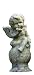 Garden Relics Kissing Angel with Moss Green Finish