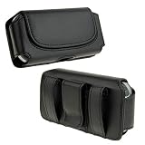 Black Horizontal Leather Pouch For HTC HD2 Phone Case Cover with Belt Clip Magnetic Closing