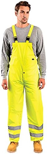 Classic Breathable Waterproof Bib Pants - Class E - LARGE-HI-VIZ YELLOW