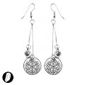 SG PARIS BIJOUX FANTAISIE BOUCLE D'OREILLES CROCHET FEMME METAL TRANSPARENT / CRISTAL