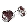 Goldmaid Damen-Ohrstecker Herzen 925 Sterlingsilber 1 turmalinfarbener 40 weisse Zirkonia Fa O4306S