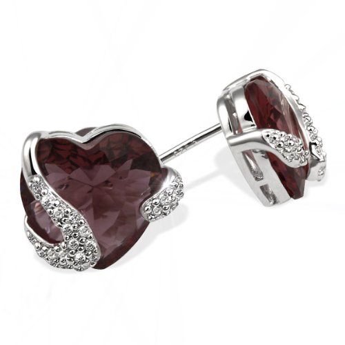 Goldmaid Damen-Ohrstecker Herzen 925 Sterlingsilber 1 turmalinfarbener 40 weisse Zirkonia  Preisvergleich
