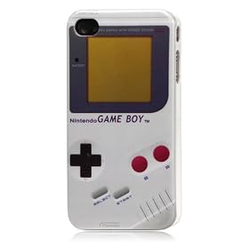 GAMEBOY PATTERN HARD PLASTIC CASE FOR IPHONE 4 / 4G / 4S - BACK PHONE COVER + 2 SCREEN PROTECTORS