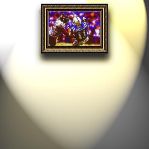 Completely Handpainted American Football Sport Painting, Custom Order FL9893, Oil on Canvas, with Option to Paint Jerry, Brett & Co. from Any Other Favorite Photograph or Picture, Unframed, Size 14'' x 21