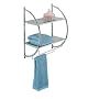 Polder 90-05 Double Bathroom Shelf and Towel Rack, Chrome
