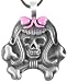Pink Skull & Crossbones Girl Pewter Pendant Necklace