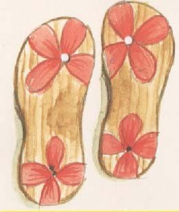 Flower Flip Flops with Strap Party Invitation