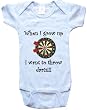 WHEN I GROW UP I WANT TO THROW DARTS - BigBoyMusic Baby Designs - White, Blue or Pink Onesie / Baby T-shirt