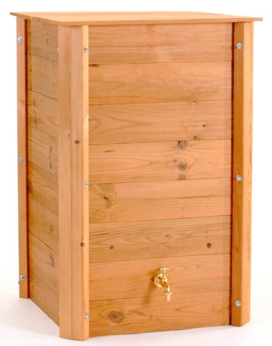 Exaco Trading ECO-70 Square 70 Gallon Wooden Rain Barrel