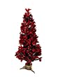 6' Pre-Lit Color Changing Fiber Optic Red Poinsettia Artificial Christmas Tree