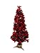 6' Pre-Lit Color Changing Fiber Optic Red Poinsettia Artificial Christmas Tree