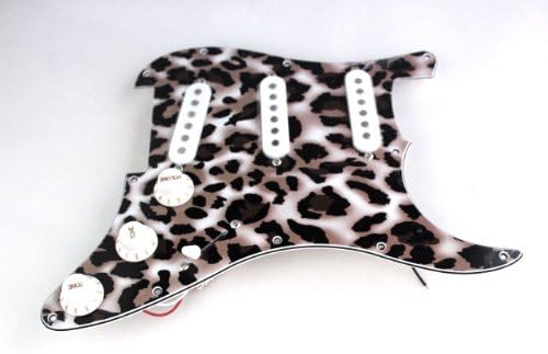 1pkg Leopard Print Pickguard Assembly SSS Fits Fender Strat Replacement