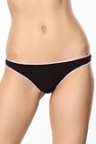 Underglam Black Pink Trim Thong