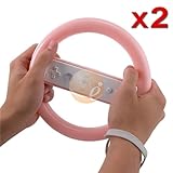 2 pack Pink Steering Wheel for Wii Remote mario Kart