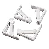 uxcell　テーブルクロスクリップ　テーブルクロス止め　クランプ　プラスチック製　ホワイト　4個入り