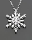 14k White Gold Diamond Snowflake Pendant (1/5 ct. t.w.)