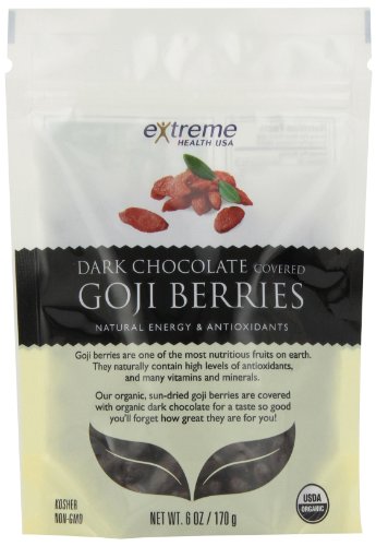 Extreme Health USA Goji Berries, Dark Chocolate, 6-Oz Pouch (Pack of 2)