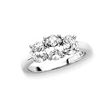 3 Cubic Zirconia Wedding Band 1 1/2 ct. in Sterling Silver