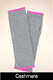 Pure Cashmere Fluro Tipped Knitted Gloves