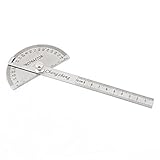 uxcell 分度器定規　分度器ルーラ　シルバートーン　ステンレス鋼　エンジニア　ツール