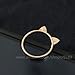 ELBLUVF 18k Rose Gold Plated Stainless Steel Cat Ears Cat Ring Size 7 For Womens