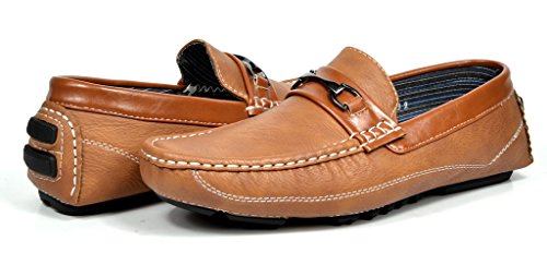 PEPE-3 Bruno HOMME MODA ITALY Men s Fashion Driving Casual Loafers Boat shoes Tan Size 7.5
