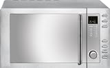 Digital Edelstahl Mikrowelle mit Grill + Heissluft inkl verspiegelter Glasfront 1200 Watt 21 Liter Garraum Kindersicherung diverse Programme Grillrost Drehteller NEU + OVP