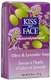 Kiss My Face Moisturizing Bar Soap for All Skin Types, Olive & Lavender, 4 oz, 2 ct (Quantity of 4)