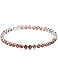 10k Gold Round Garnet Tennis Bracelet