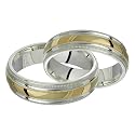 Classique - Stunning Two Tone Comfort Fit Wedding Band for Him & Her! Custom Made! Choose your Size.