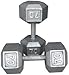 Pair 70 Lb. Cast Iron Hex Dumbbells
