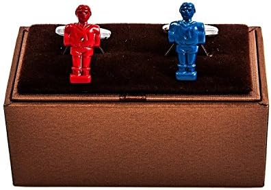 Cufflinks Mall Jewelry Mens Foosball Soccer Player Red &amp; Blue Shirt Cufflinks with Presentation Gift Box Suit Wedding Business