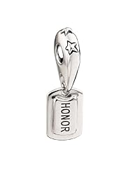 Authentic Chamilia Sterling Silver Charm "Honor Military Tag" 2010-3010 [RETIRED]