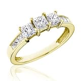 Three-Stone Princess Diamond Ring 1ctw