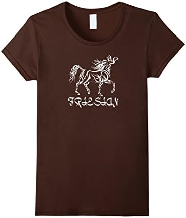 Women's Friesian Horse T Shirt Medium Brown