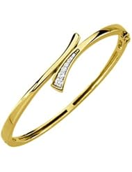 14K Yellow Gold Diamond Journey Bangle Bracelet - 0.25 Ct. -- LIFETIME WARRANTY
