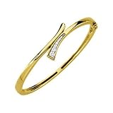 14K Yellow Gold Diamond Journey Bangle Bracelet - 0.25 Ct.