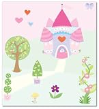 FunToSee Princess Children's Wall Decals, Cupcake Castle Scene