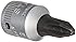 Stahlwille 44P-2 Steel Phillips Stubby Screwdriver Socket, 1/4" Drive, 2 PH Size, 28mm Length