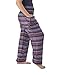 Lannaclothesdesign Women's Smocked Paisley Muang Style Handmade Yoga Harem Pants