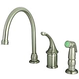 Kingston Brass KB3818GLSP Georgian Kitchen Faucet with Sprayer, 8-3/4-Inch, Satin Nickel by Kingston