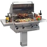 Solaire Gas Grills 30 Inch All Convection Propane Gas Grill With Rotisserie On In-Ground Post