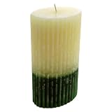41mZUSX4k5L. SL160  Dual color Oval Corrugated Pillar Candle   Blue/Ivory   3X6   C526