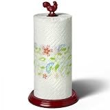 Rooster Paper Towel Holder (Red) (13.625