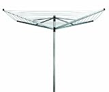 Brabantia Lift-O-Matic Rotary Dryer with 45mm Metal Soil Spear, 40m, 4 arms, Metallic Grey