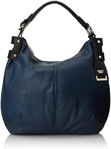 POVERTY FLATS by rian Hobo Shoulder Bag, Black/Navy, One Size